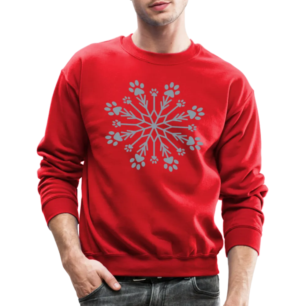 Paw Snowflake Metallic Print Sweatshirt