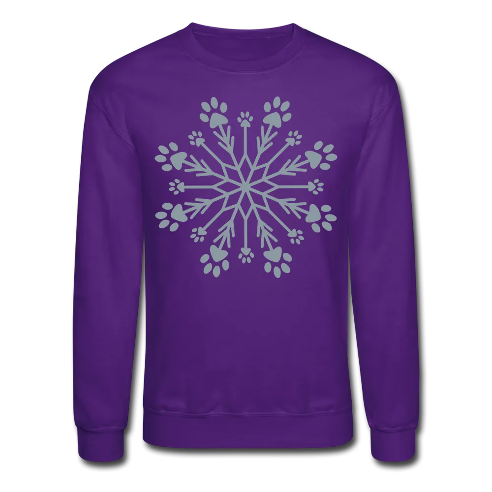 Paw Snowflake Metallic Print Sweatshirt