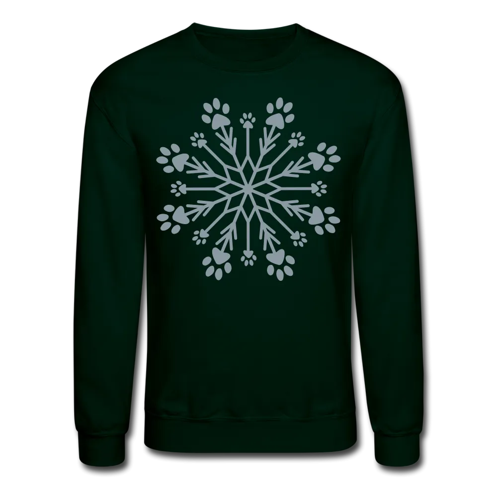 Paw Snowflake Metallic Print Sweatshirt