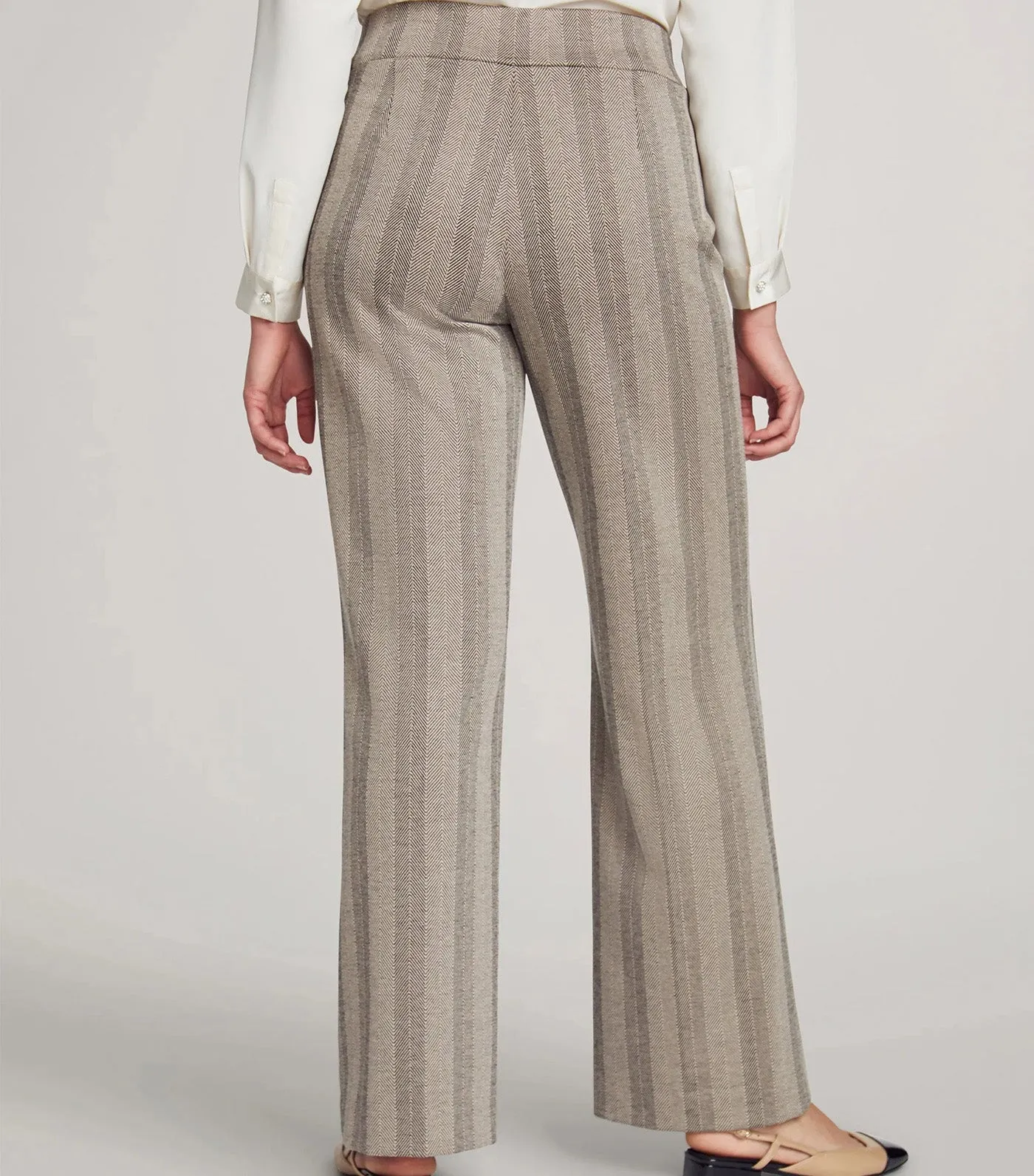 Pull On Wide Leg Trousers Anne Black/Latte