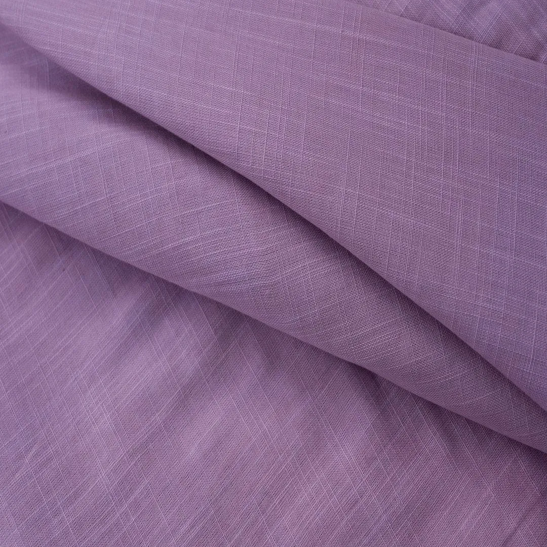 Purple Pure Slub Cotton  Fabric