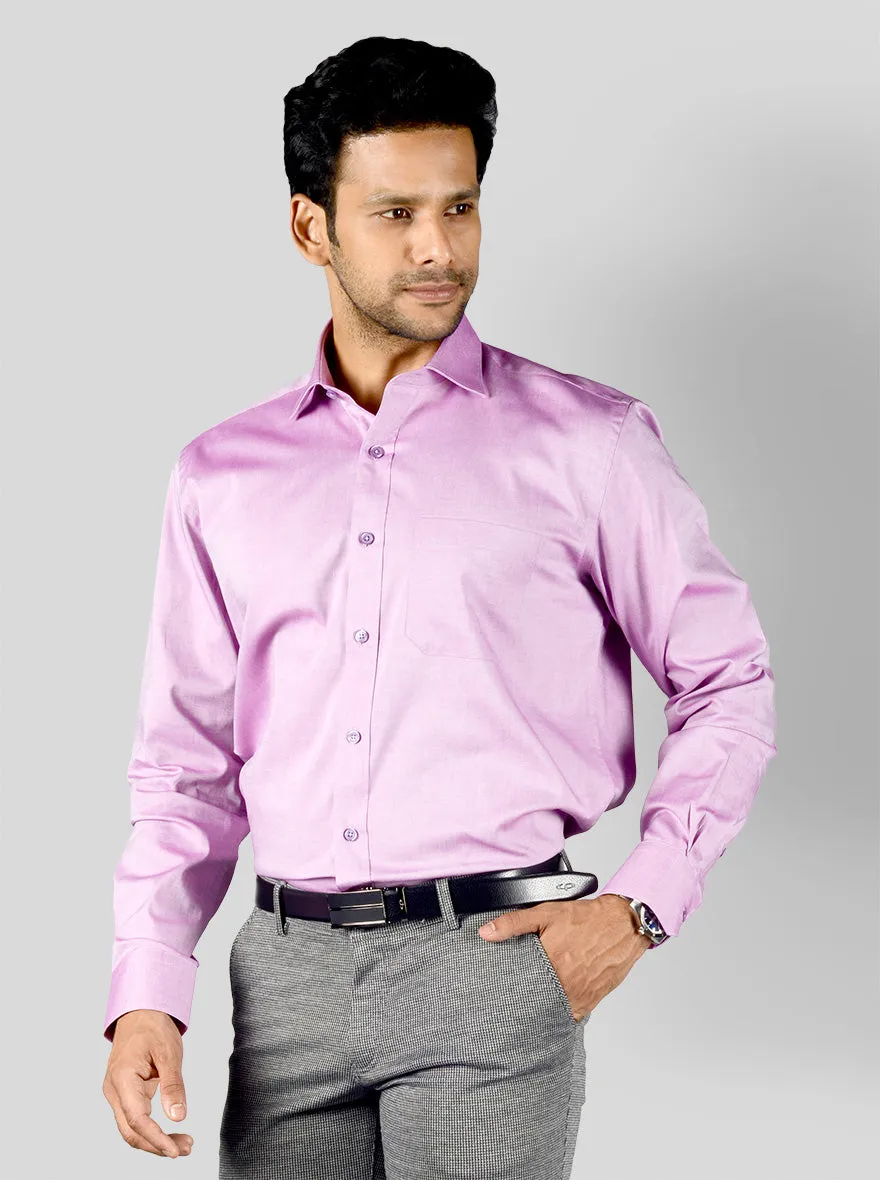 Rose Purple Solid Regular Fit Formal Shirt | JadeBlue