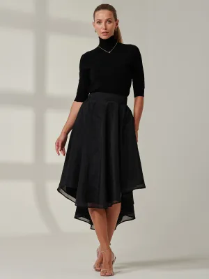 Sample Sale - Plain Fit & Flare Skirt, Black