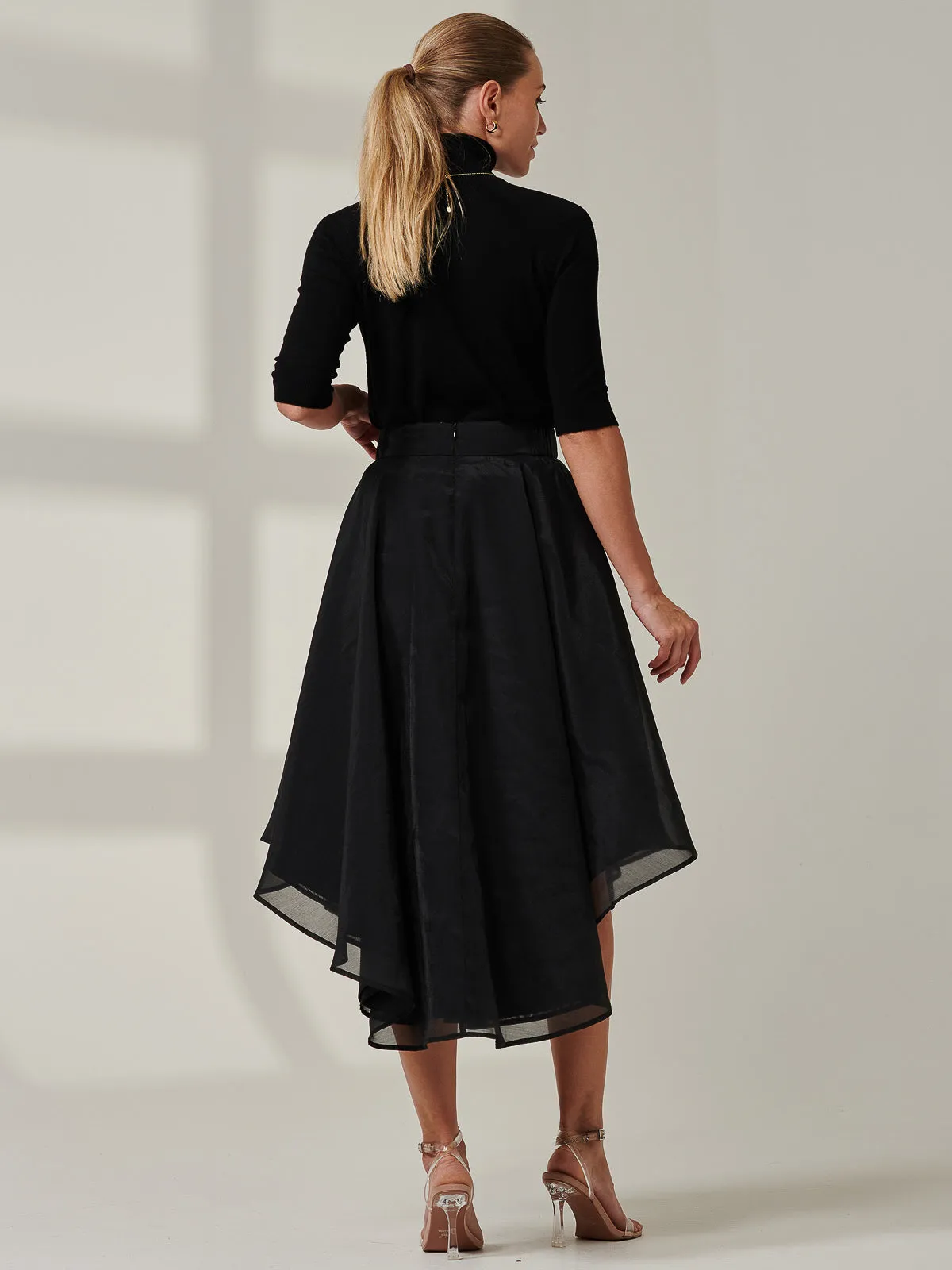 Sample Sale - Plain Fit & Flare Skirt, Black