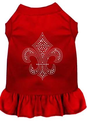 Silver Fleur De Lis Rhinestone Dress Red Xxxl (20)