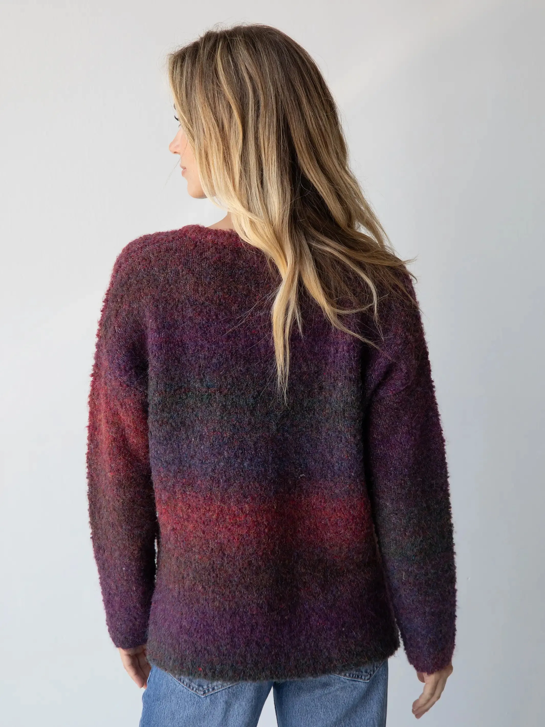 Snuggle Up V-Neck Sweater - Eggplant