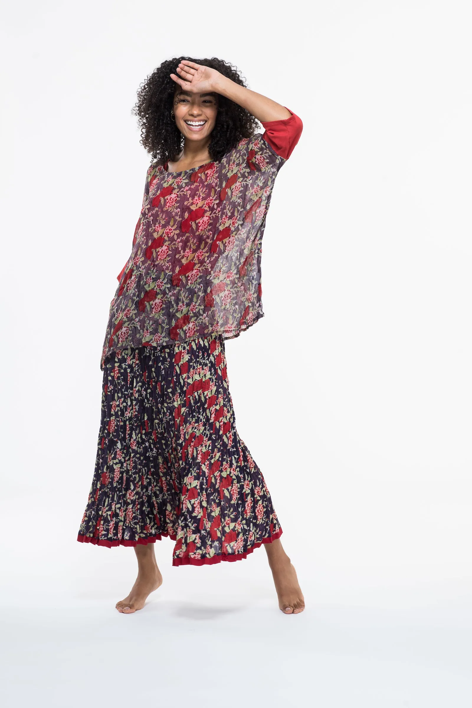 Sohar Top Hand-Block Printed In Chiffon