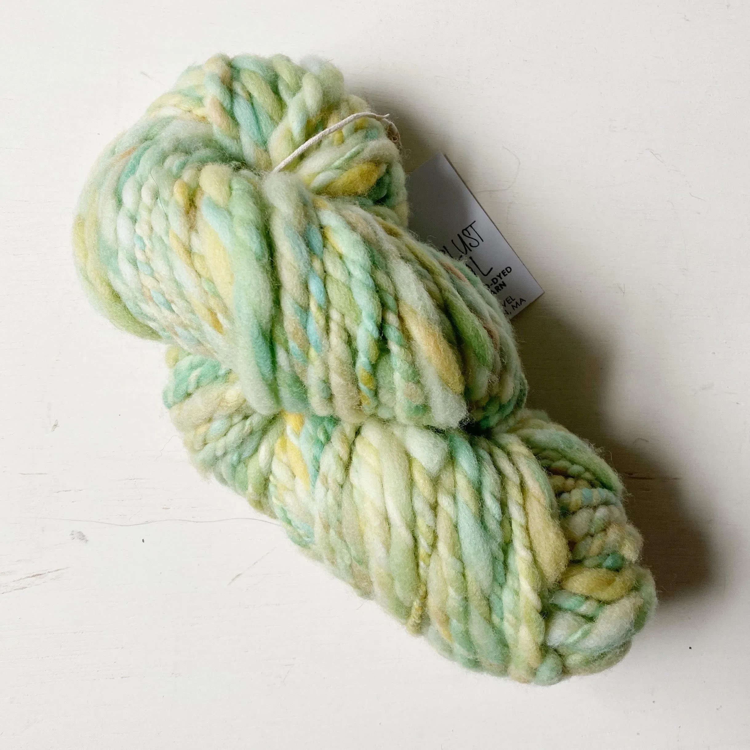 Spring Grass Green Hand-Spun Targhee Yarn