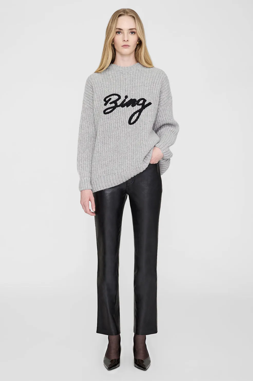 Sydney Crew Sweater Signature - Light Heather Grey