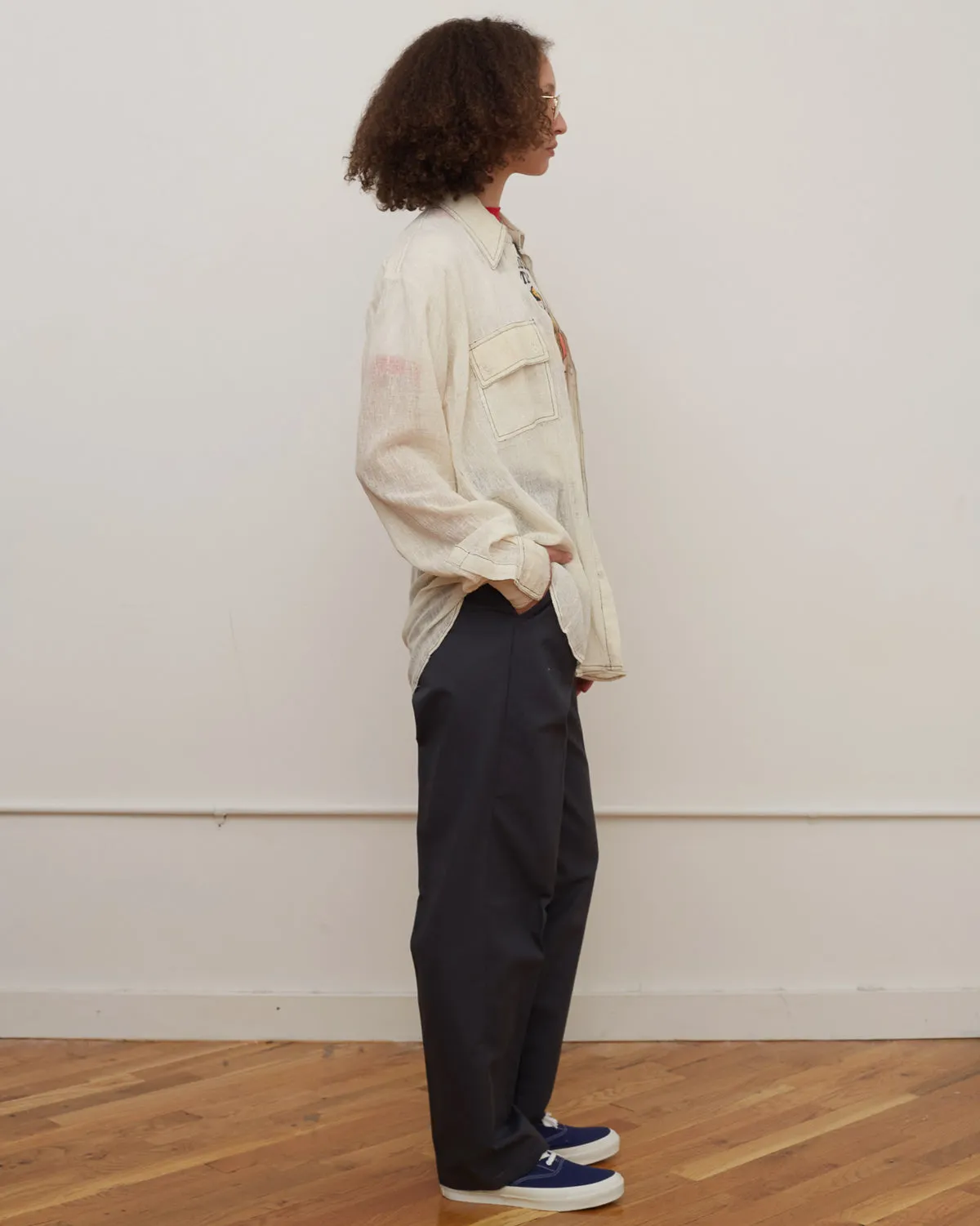 Tucked Work Trousers / Gray