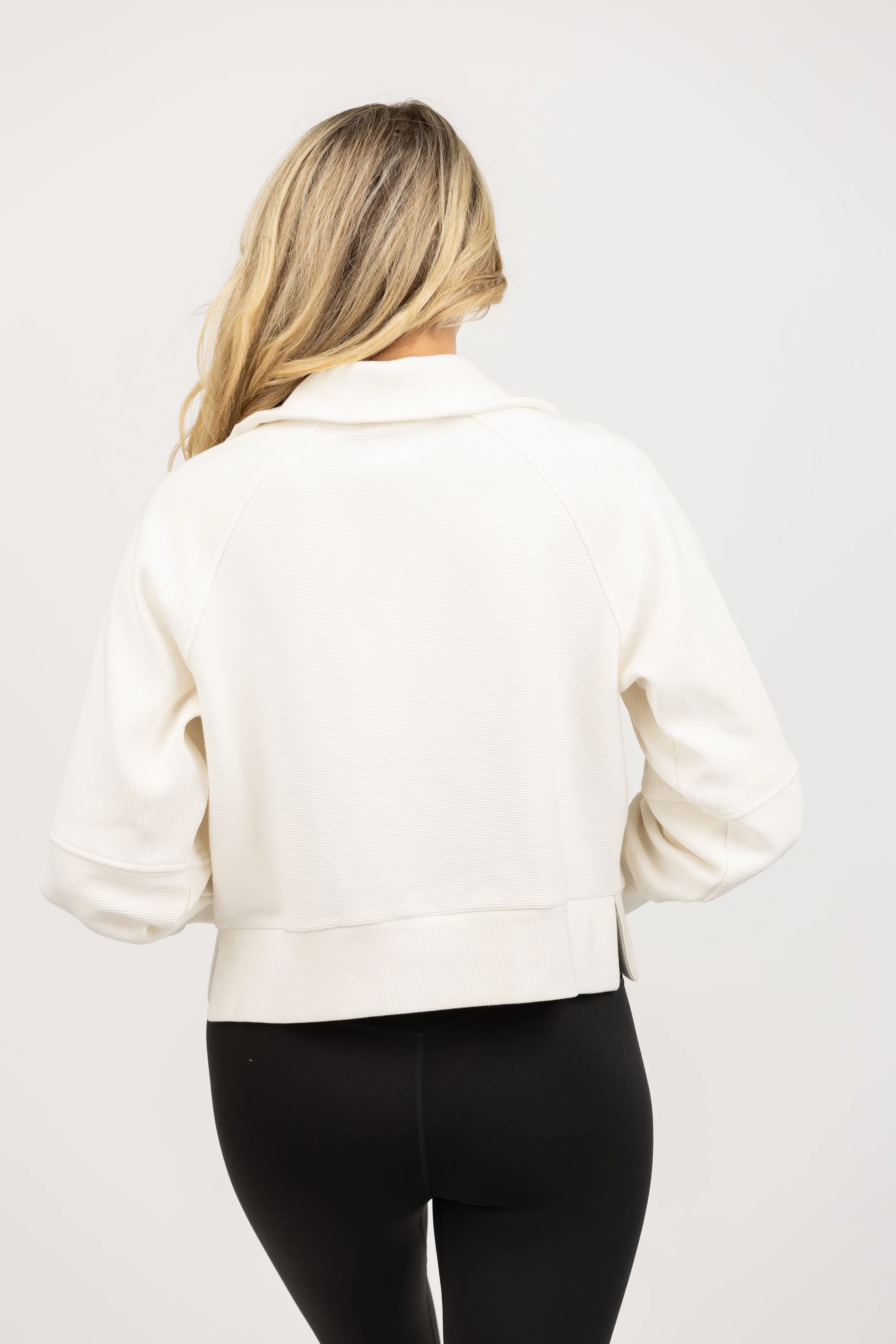 Varley Milani Half-Zip Sweatshirt in Ivory