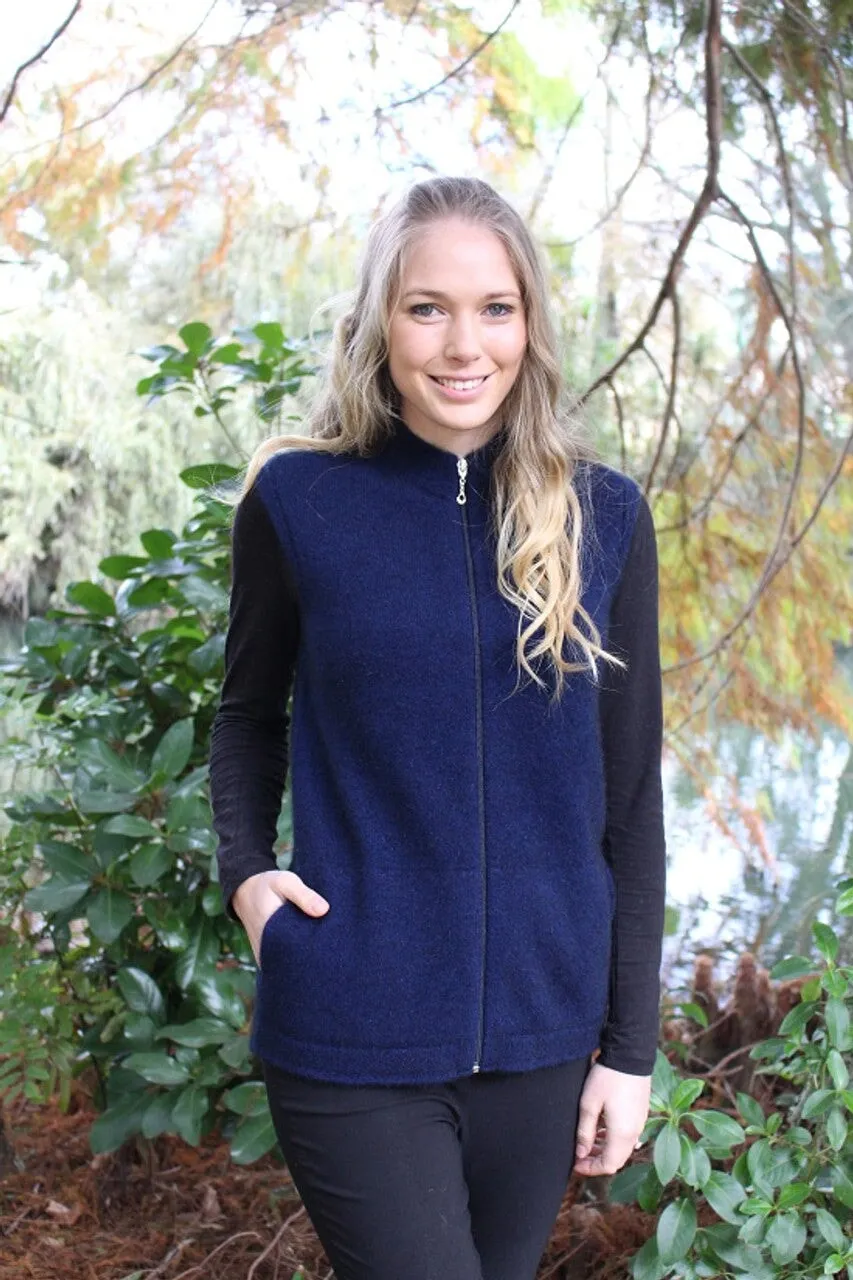 Vest Women Possum Merino Navy