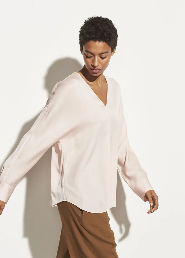 Vince - L/S V Neck Popover in Pale Petal