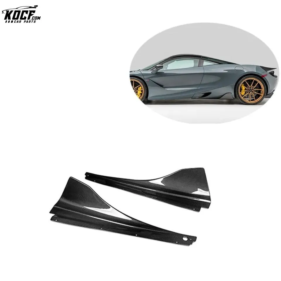 Vor Style Carbon Fiber Side Skirts Blade Splitter For McLaren 720S 2017-19