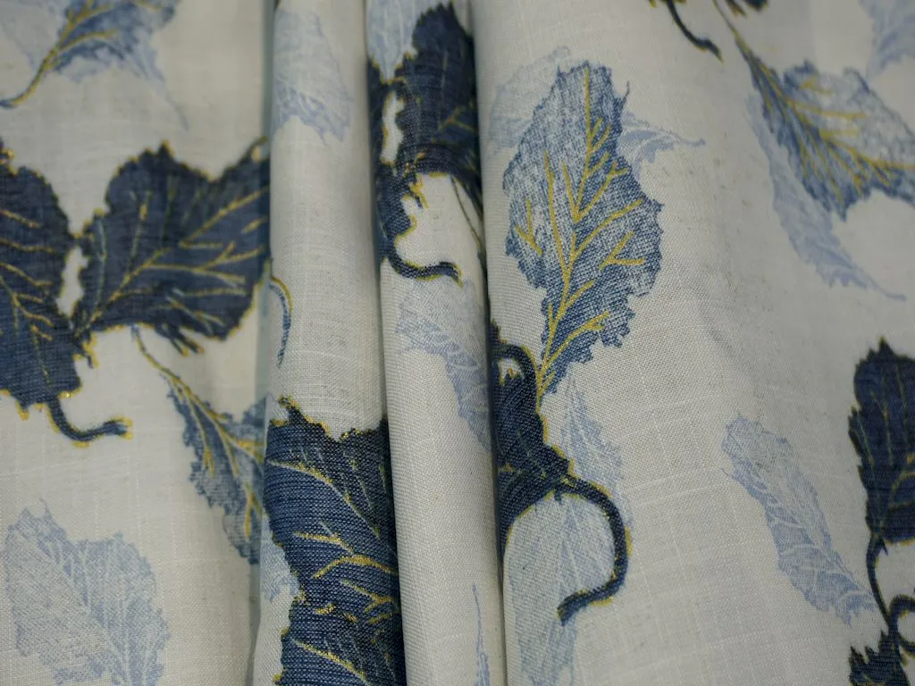 White Leaf Print Rayon Fabric