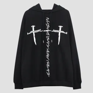 WLS Dark Double Crucifixion Print Hoodie