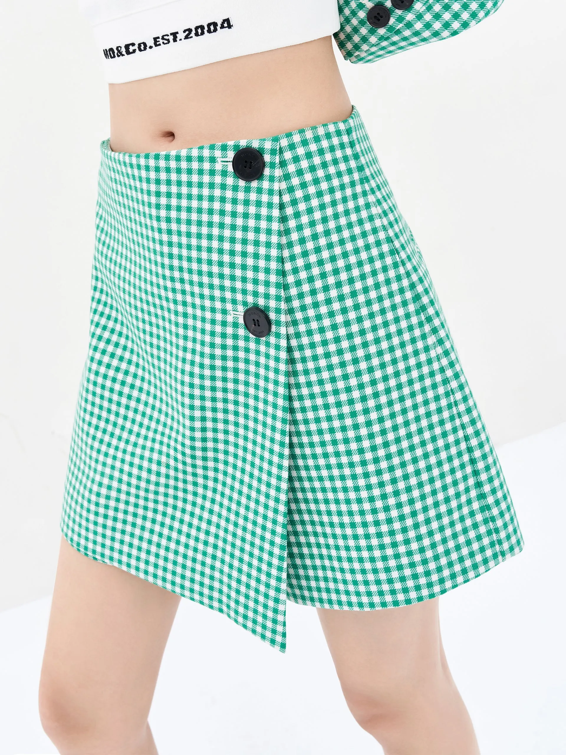 Wool Blend Plaid Shorts